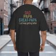 Promoted To Great Papa 2024 Fathers Day First Time Dad Big And Tall Men's T-Shirt Back Print
