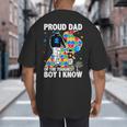 Proud Dad Of The Toughest Boy Autism Awareness Father Autism Big And Tall Men's T-Shirt Back Print