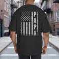 Proud Papa Fathers Day 2025 Dad America USA Flag Big And Tall Men's T-Shirt Back Print