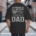 Proud Us Military Dad Father's Day For Dad Grandpa Veteran Big And Tall Men's T-Shirt Back Print