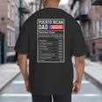 Puerto Rican Dad Nutrition Facts Pride Father's Day Big And Tall Men's T-Shirt Back Print