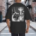 Pug Alien UFO Taking a Selfie Dog Mom Dad Big And Tall Men's T-Shirt Back Print Pug Alien UFO Taking a Selfie Dog Mom Dad Big And Tall Men's T-Shirt Back Print