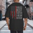 Retro Dad World's Best Farter I Mean Father Vintage Flag Usa Big And Tall Men's T-Shirt Back Print