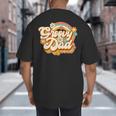 Retro Groovy Dad Family Birthday 60s 70s Hippie Costume Big And Tall Men's T-Shirt Back Print Retro Groovy Dad Family Birthday 60s 70s Hippie Costume Big And Tall Men's T-Shirt Back Print