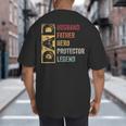 Retro Husband Father Hero Protector Legend Father Day Dad Big And Tall Men's T-Shirt Back Print
