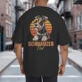 Retro Miniature Schnauzer Dad Vintage Dog Lovers Big And Tall Men's T-Shirt Back Print