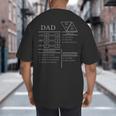 Roleplaying Dice Gamer Dragon Dad Stat Skills Wielding Big And Tall Men's T-Shirt Back Print