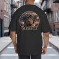 Rottie Dog Mom Dad 'Merica Rottweiler Big And Tall Men's T-Shirt Back Print