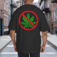 Say No Cannabis Anti-Marijuana Retro Weed Parent Dad Mom Big And Tall Men's T-Shirt Back Print