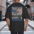 Semi Truck Driver Trucker Daddy Husband US American Flag Big And Tall Men's T-Shirt Back Print
