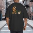 Shih Tzu Bigfoot Dog Walking Mom Dad Kids Big And Tall Men's T-Shirt Back Print