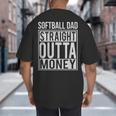 Softball Dad Straight Outta Money I Pitch T-Shirt Big And Tall Men's T-Shirt Back Print