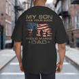 My Son Has Your Back Marine Dad Camouflage Big And Tall Men's T-Shirt Back Print