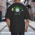 St Patricks Day Golf Golfing Irish Golfer Beer Humor Men Dad Big And Tall Men's T-Shirt Back Print