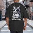 Tabby Daddy Cat Dad Graphic Grey Tabby Cat Lover Big And Tall Men's T-Shirt Back Print