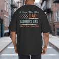 I Have Two Titles Dad & Bonus Dad I Rock Them Both Bonus Dad Big And Tall Men's T-Shirt Back Print