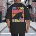 Unicorn Birthday Outfit Dad Unicorn Costume Bday Dad Unicorn Big And Tall Men's T-Shirt Back Print