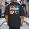 Unicorn Security Birthday Family Halloween Costume Mom Dad Big And Tall Men's T-Shirt Back Print Unicorn Security Birthday Family Halloween Costume Mom Dad Big And Tall Men's T-Shirt Back Print
