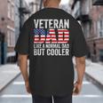 Veteran Dad Like A Normal Dad But Cooler American Flag Big And Tall Men's T-Shirt Back Print