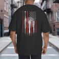 Vintage Baseball American Flag Classic Fit Tee For Dad And Mom Big And Tall Men's T-Shirt Back Print