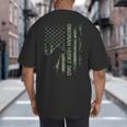 Vintage USA Camo Flag Proud Siberian Husky Dad Silhouette Big And Tall Men's T-Shirt Back Print
