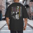 Vintage USA Flag Billiards Player Proud Pool Dad Big And Tall Men's T-Shirt Back Print