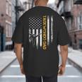 Vintage USA Flag Korea Taekwondo Training Dad Silhouette Big And Tall Men's T-Shirt Back Print