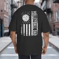 Vintage Volleyball Dad USA Flag Retro Fathers Day Daddy Papa Big And Tall Men's T-Shirt Back Print