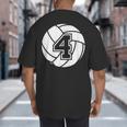 Volleyball Player 4 Volleyball Mom Dad Jersey Number 4 Big And Tall Men's T-Shirt Back Print
