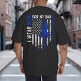 I Wear Blue For My Dad Colon Cancer Awareness Blue USA Flag Big And Tall Men's T-Shirt Back Print