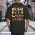 Weiner Dachshund Dad Drink Beer Hang With Dog Vintage Big And Tall Men's T-Shirt Back Print