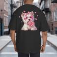 Westie Dog Valentines Day Dog Mom Westie Dad Candy Sucker For Men Women Girls Kids Big And Tall Men's T-Shirt Back Print