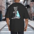Women Dog Pitbull I Love Dad Tattoo Big And Tall Men's T-Shirt Back Print