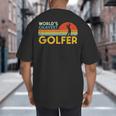 Worlds Okayest Golfer Retro Golf Joke Dad Men Women Kids Big And Tall Men's T-Shirt Back Print
