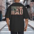 Wrestling Dad American Flag Matching For Dads Of Wrestlers Big And Tall Men's T-Shirt Back Print