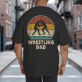 Wrestling Dad Vintage Wrestling Retro Wrestling Lover Big And Tall Men's T-Shirt Back Print
