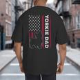 Yorkie Dog Vintage US American Flag Yorkie Dad Fathers Day Big And Tall Men's T-Shirt Back Print