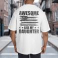 Awesome Like My Daughter Mom Dad American Flag Big And Tall Men's T-Shirt Back Print