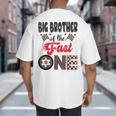 Big Brother Of The Fast One Car Racing Dad 1St Birthday Boy Big And Tall Men's T-Shirt Back Print