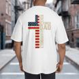 Blessed Dad Christian From Daughter Son Jesus Patriotic Big And Tall Men's T-Shirt Back Print