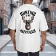 Camo Deer Hunting Is My Happy Place Dad Hunter Big And Tall Men's T-Shirt Back Print