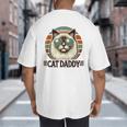 Cat Daddy Cool Ragdoll Cat Father's Day Retro Cat Dad Big And Tall Men's T-Shirt Back Print