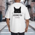 Cat Judging You Silently Cat Mom Dad Premium Tri-Blend Big And Tall Men's T-Shirt Back Print
