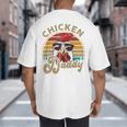 Chicken-Shirt Rooster Daddy Vintage Farmer Dad Father Big And Tall Men's T-Shirt Back Print