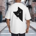 Curious Cat Peeking Sneaky Cat Cat Mom Cat Dad Big And Tall Men's T-Shirt Back Print Curious Cat Peeking Sneaky Cat Cat Mom Cat Dad Big And Tall Men's T-Shirt Back Print