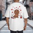 Cute Dachshund Valentine's Day Heart Love Dog Mom Dog Dad Big And Tall Men's T-Shirt Back Print