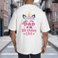 Dad Of The Birthday Girl Family Matching Unicorn Birthday Big And Tall Men's T-Shirt Back Print