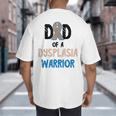Dad Of A Hip Dysplasia Warrior Beige Blue Hip Dysplasia Big And Tall Men's T-Shirt Back Print