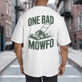 Dad Lawn Mowing One Bad Mowfo Mower Dad Gardening Big And Tall Men's T-Shirt Back Print Dad Lawn Mowing One Bad Mowfo Mower Dad Gardening Big And Tall Men's T-Shirt Back Print