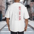 Distressed US American Flag Father Shirt Best Dad Ever Big And Tall Men's T-Shirt Back Print
